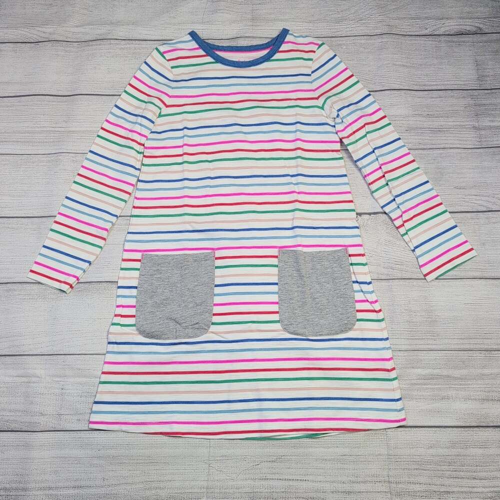 8/9 Mini Boden Striped Long Sleeve Dress